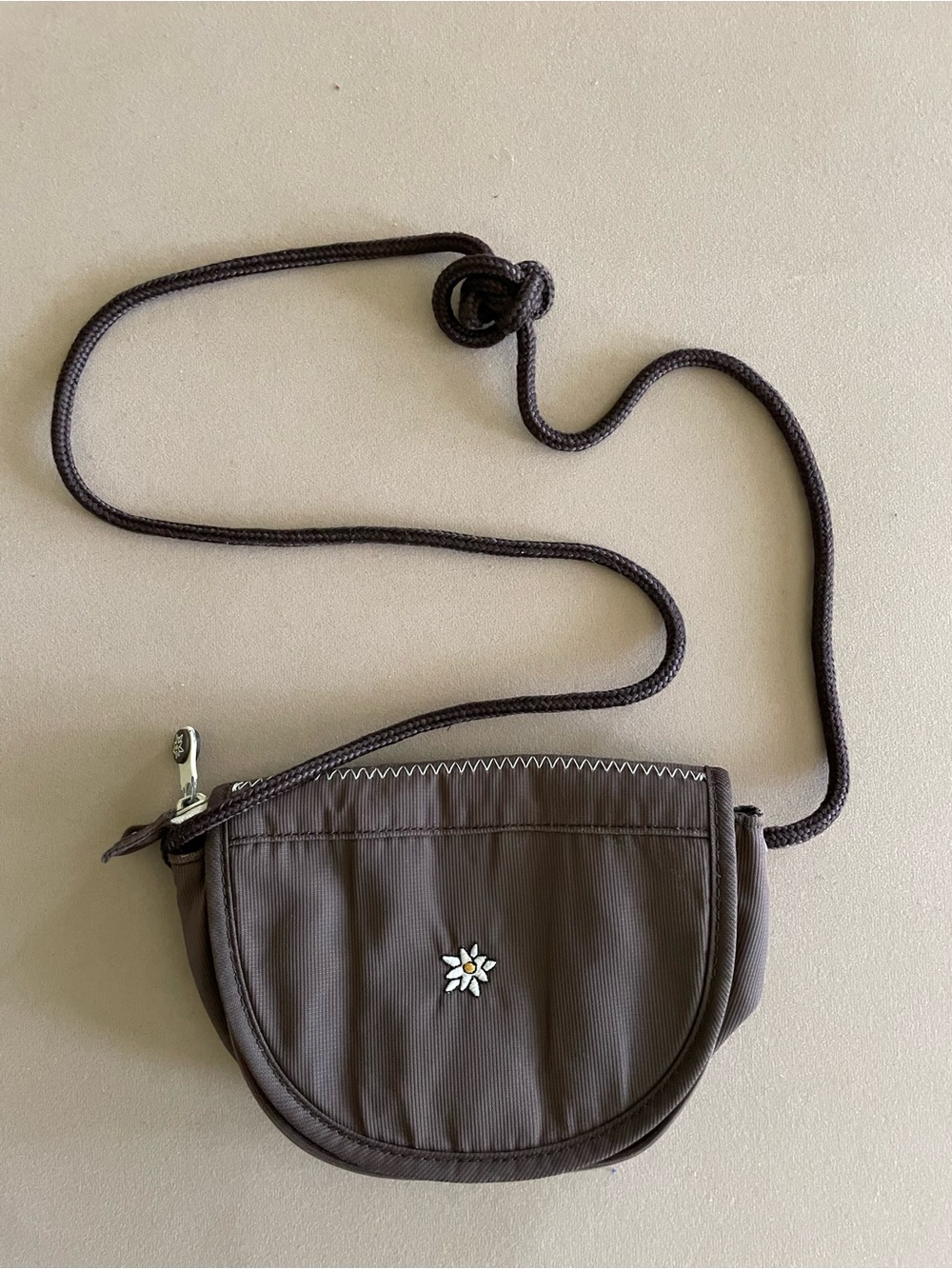 Sherpani Brown Crossbody Mini Bag with Floral Accent
